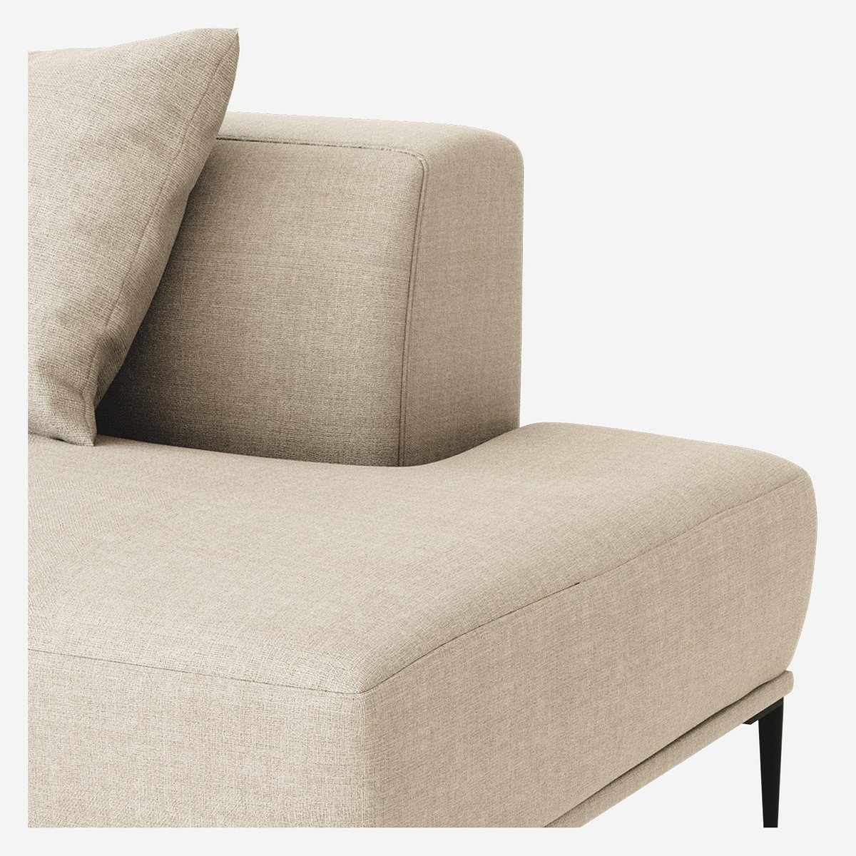 Méridienne fixe coton OTTONE II beige, HABITAT