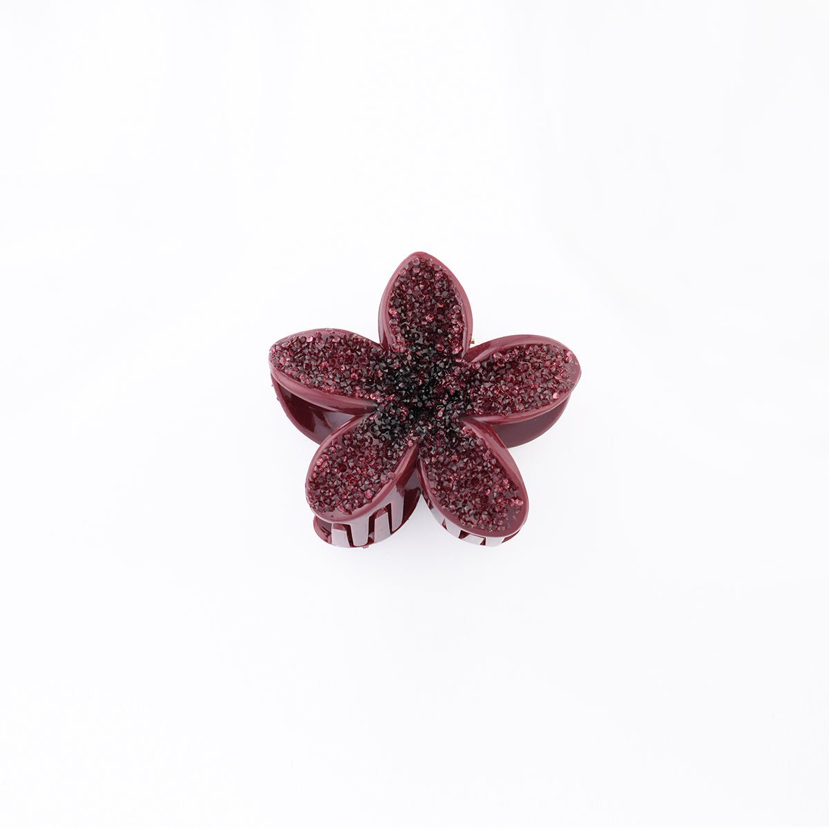 Pince à cheveux fleur bordeaux à strass bordeaux, BALABOOSTE