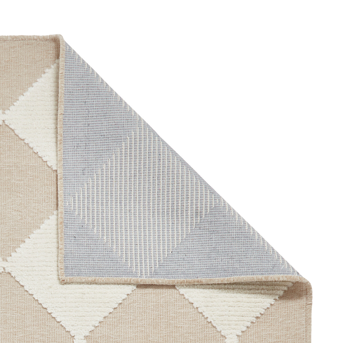 Diamond Pattern Hi-Low Textured Pile Rug beige, SO'HOME