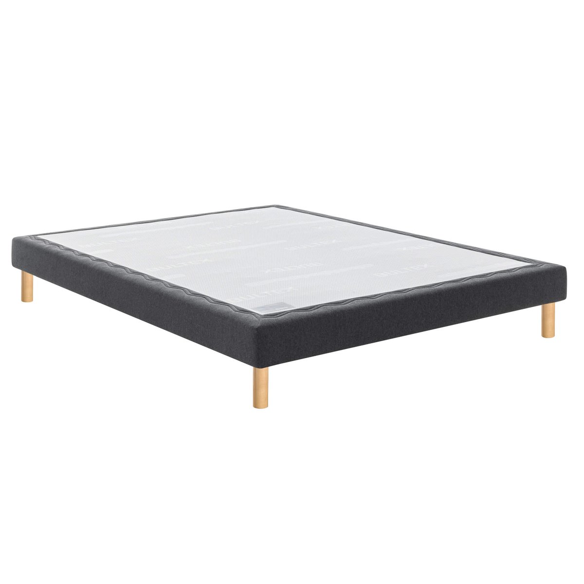 Sommier déco tapissier MEDIANO gris foncé, BULTEX