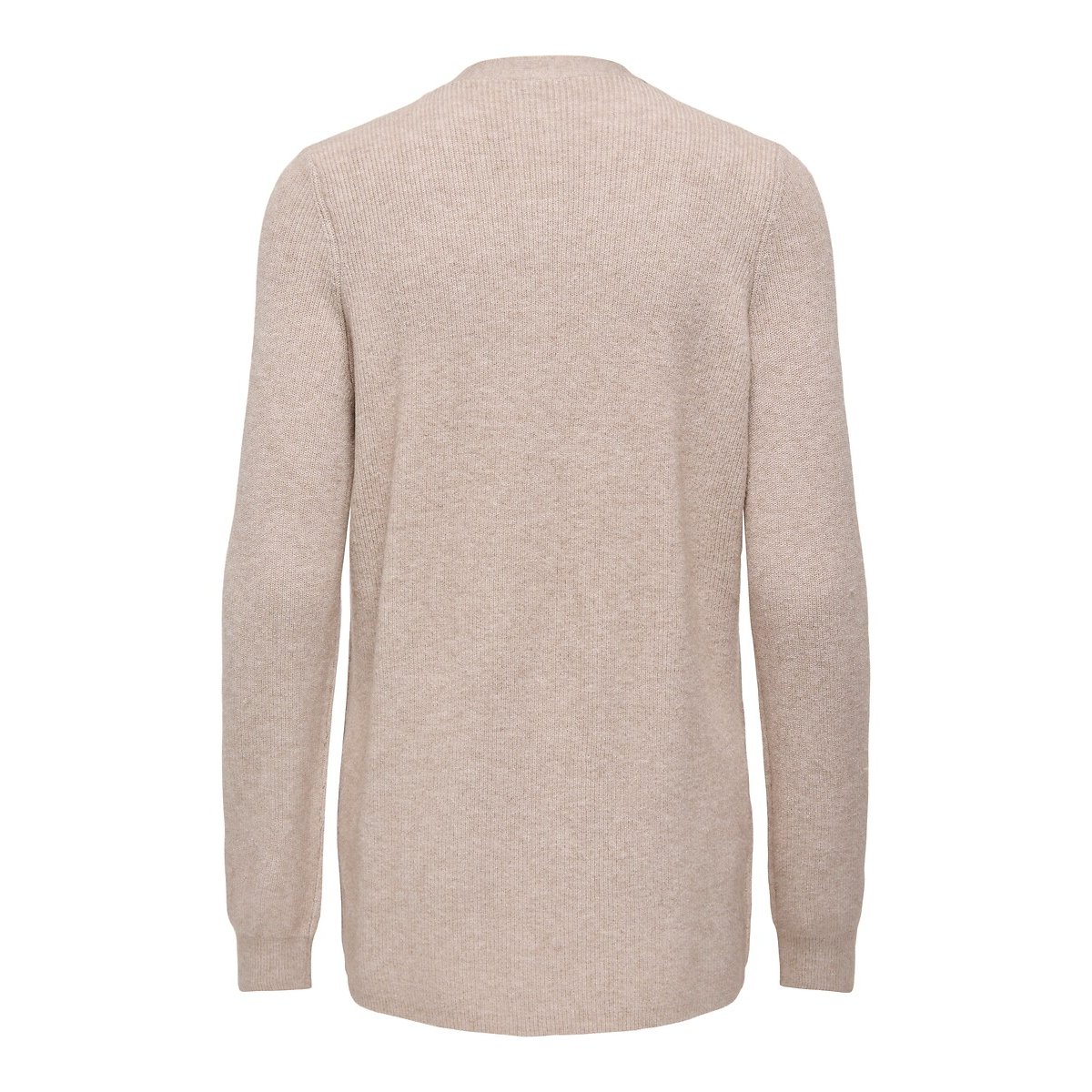Gilet mi-long manches longues crème, ONLY