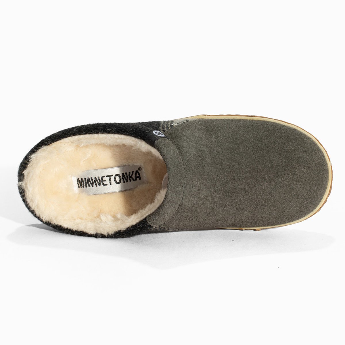 Chaussons en cuir Tahoe gris, MINNETONKA