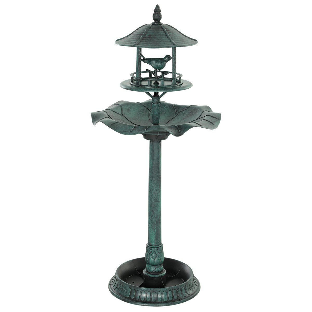 Bain d'oiseaux de jardin Polypropylène Vert vert, OUTSUNNY