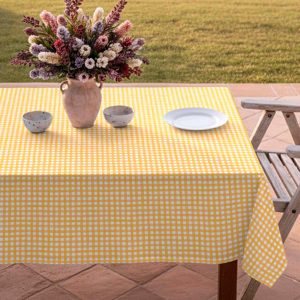 Nappe anti-taches Avignon Jaune - 100% coton - jaune, NAF NAF HOME
