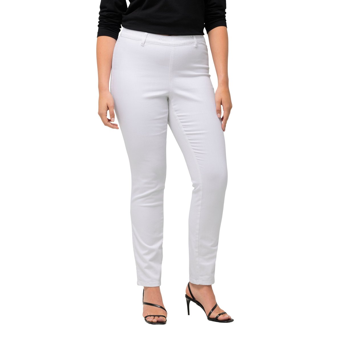 Jean jegging long stretch, coupe slim blanc neige, ULLA POPKEN