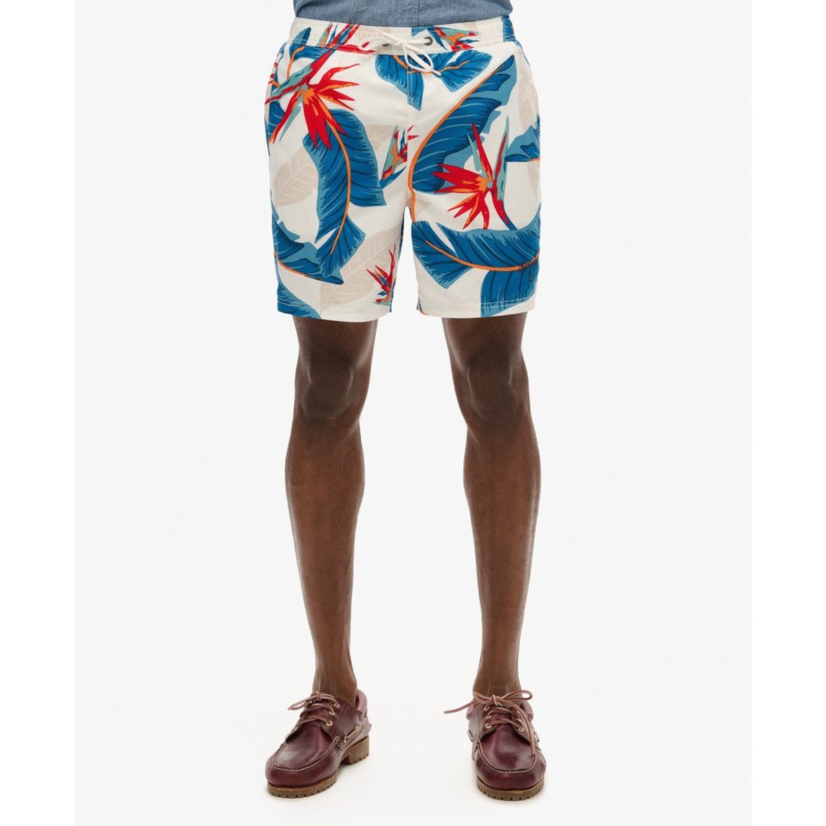 Short de bain à imprimé hawaïen recyclé longueur 43 cm optic paradis, SUPERDRY