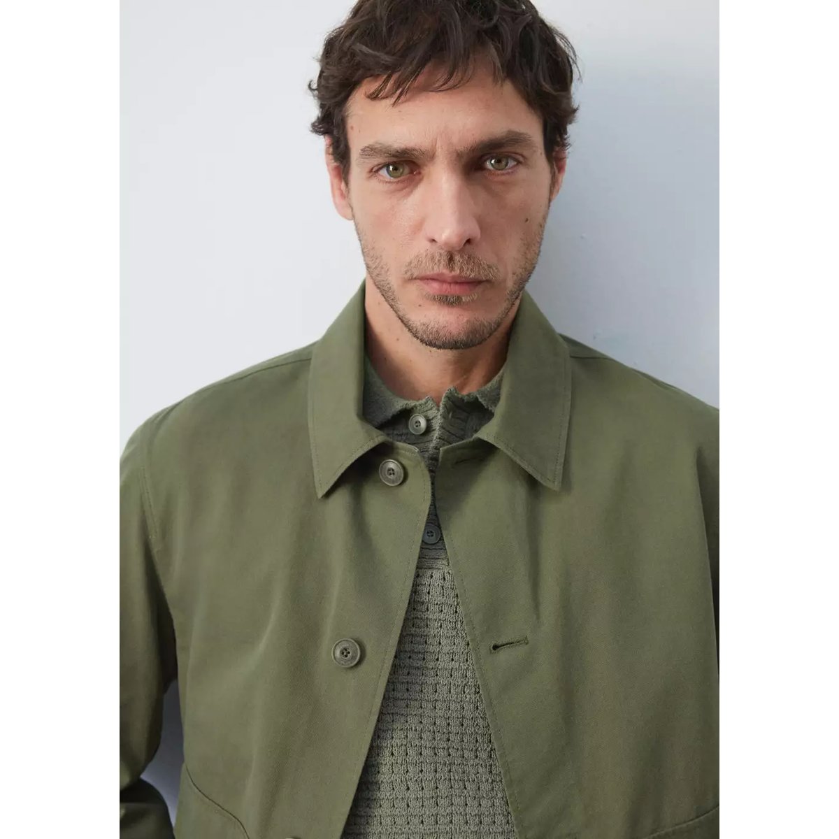 Veste légère coton lyocell kaki, MANGO MAN