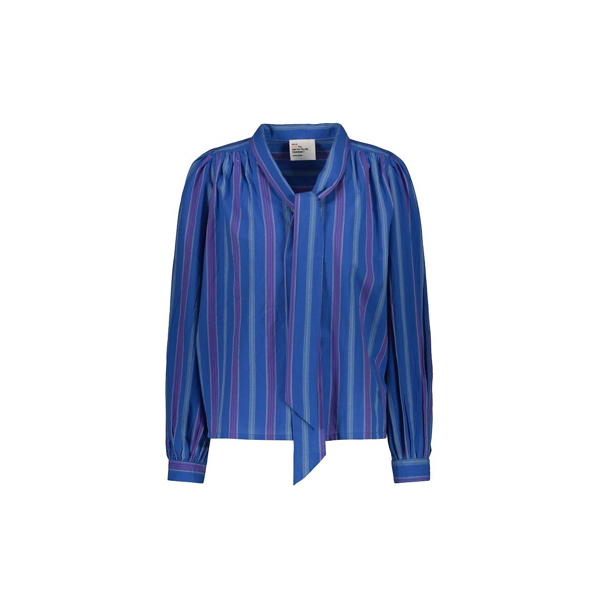 Cilian Striped Blouse with Pussy-Bow Collar blue striped, LEON & HARPER
