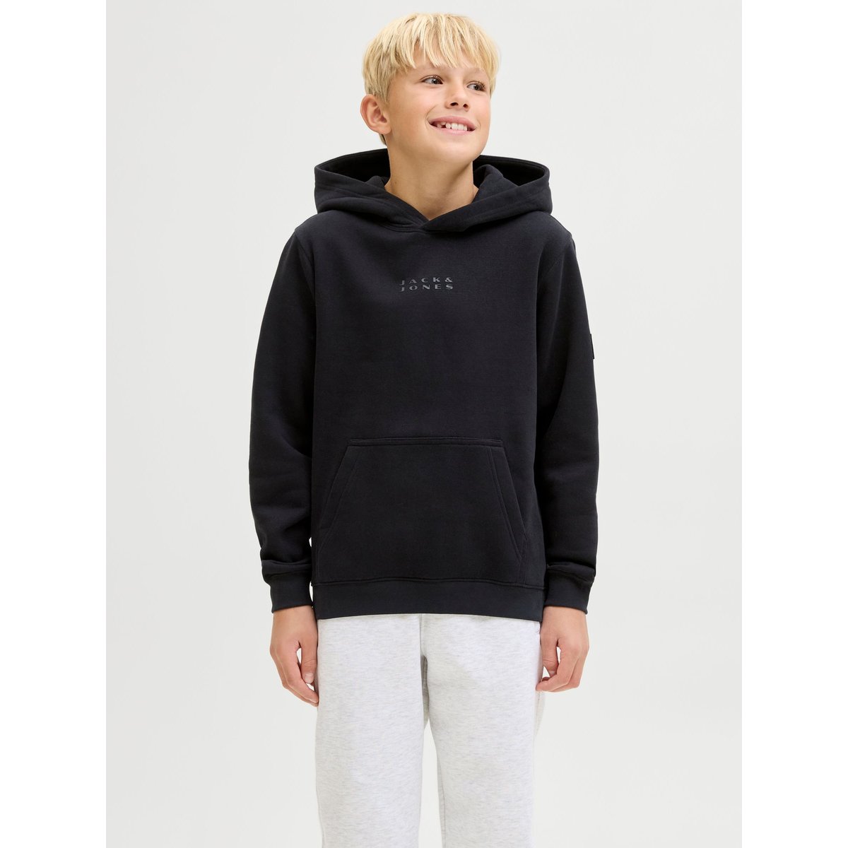 Sweat À Capuche noire - black, JACK & JONES JUNIOR