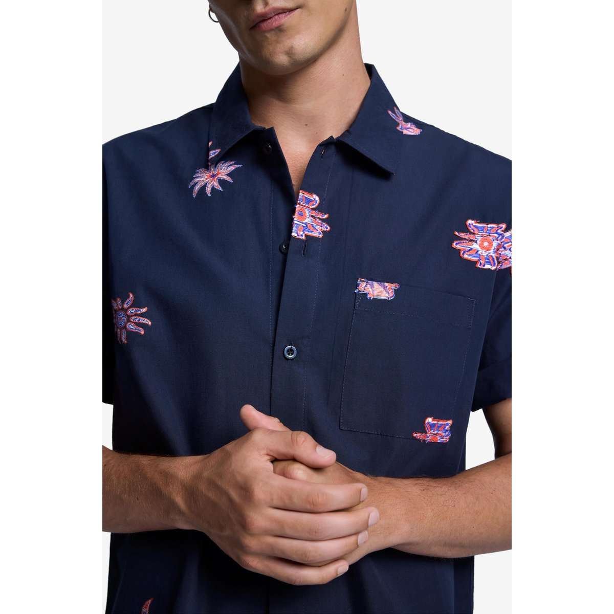 Chemise jacquard imprimée multicolore, DESIGUAL