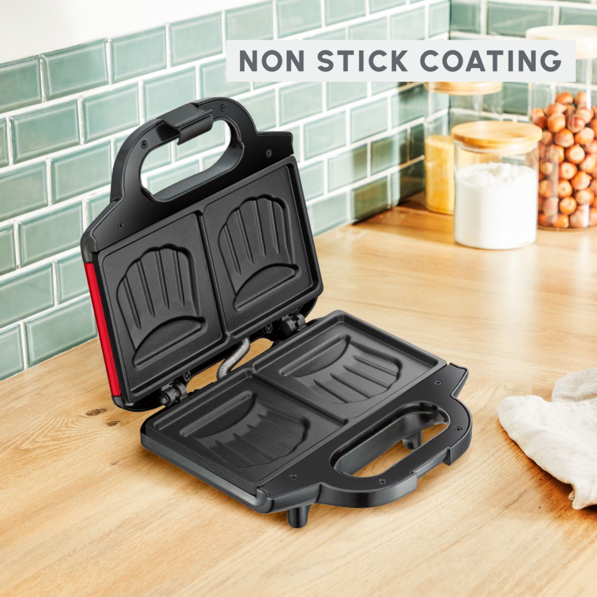 Croque monsieur SM180811 ACCESSIMO rouge / noir, MOULINEX