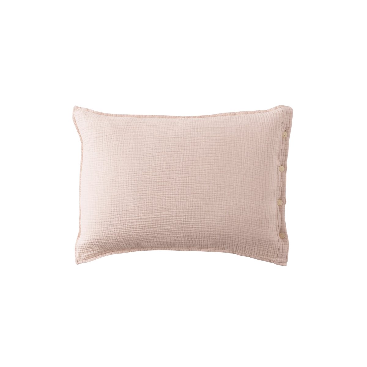 Taie d'oreiller rectangulaire gaze de coton INFINI II imprimé, CARRE BLANC
