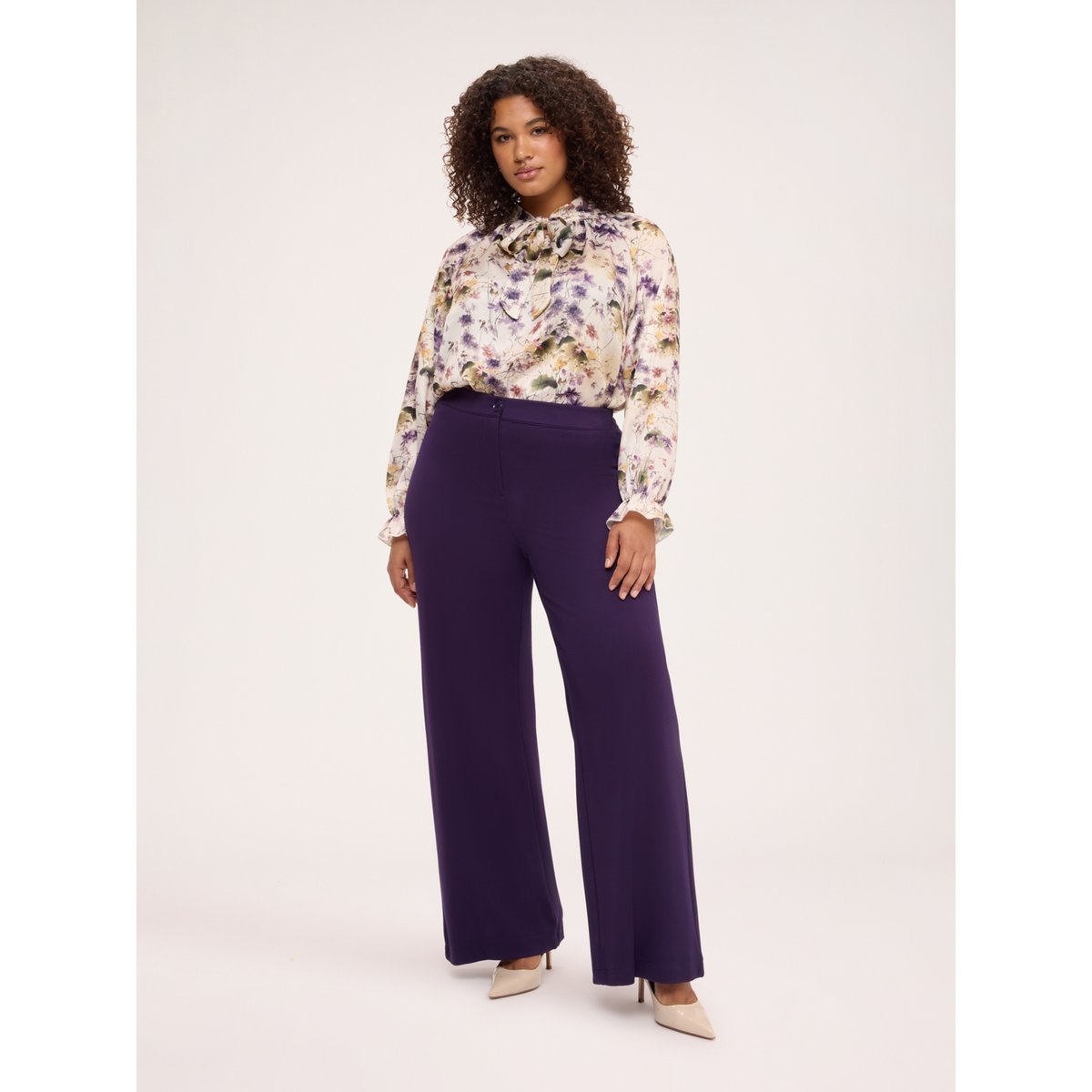 Pantalon palazzo violet, FIORELLA RUBINO