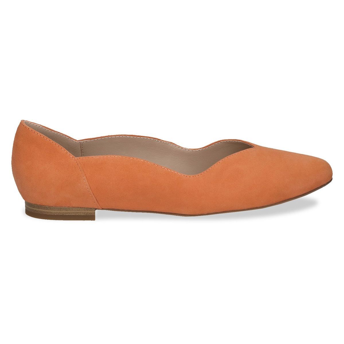 Escarpin en cuir jaune sorbet nubuck, CAPRICE