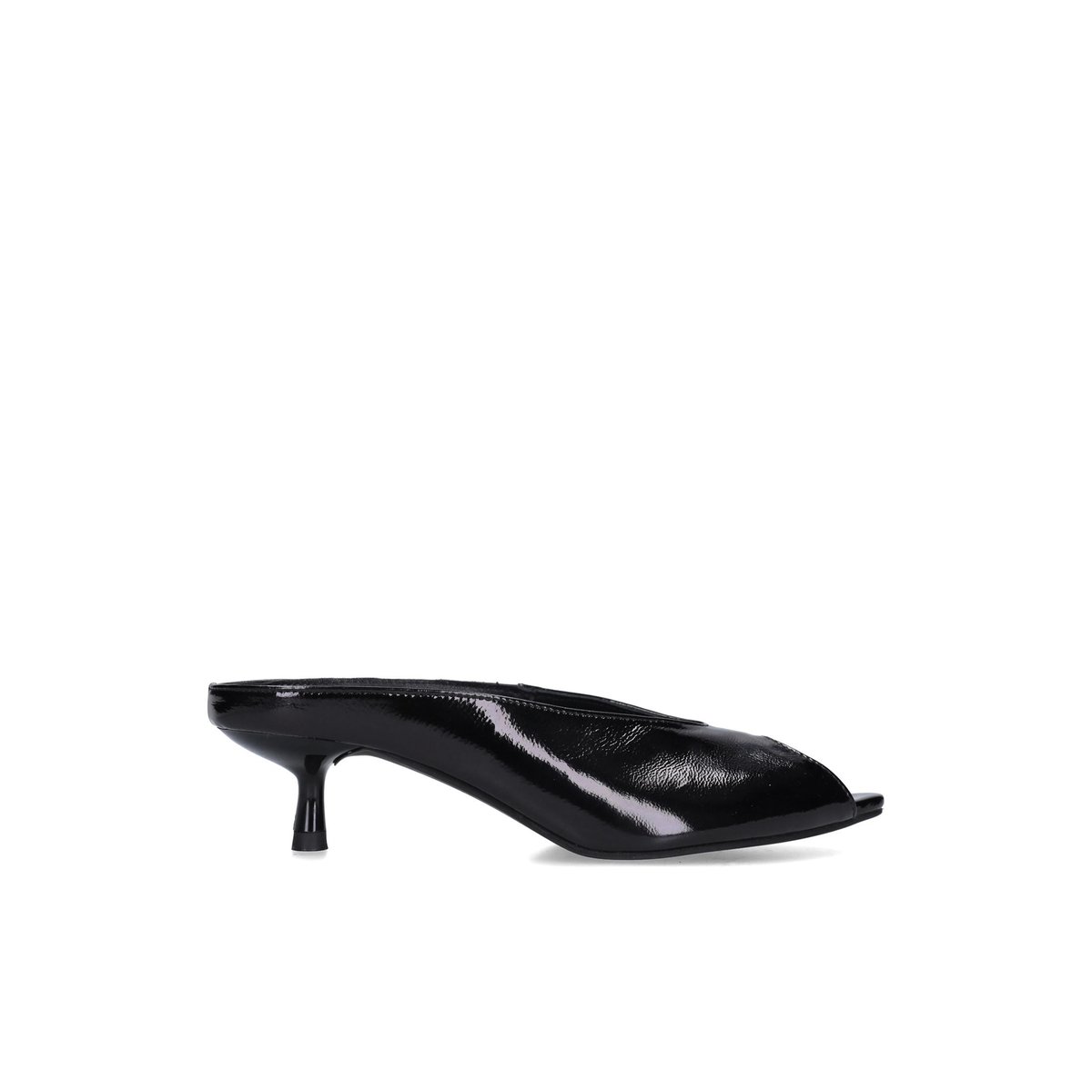 Mules à talon vernies noir, SACHA
