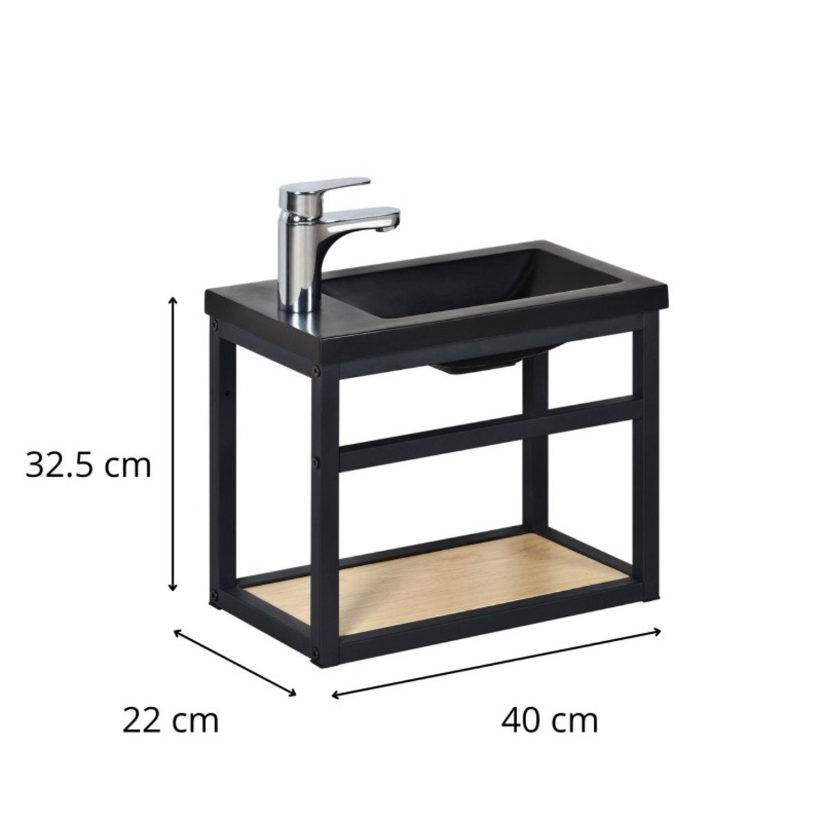 Ensemble lave-mains + robinet SAO noir, MOB IN