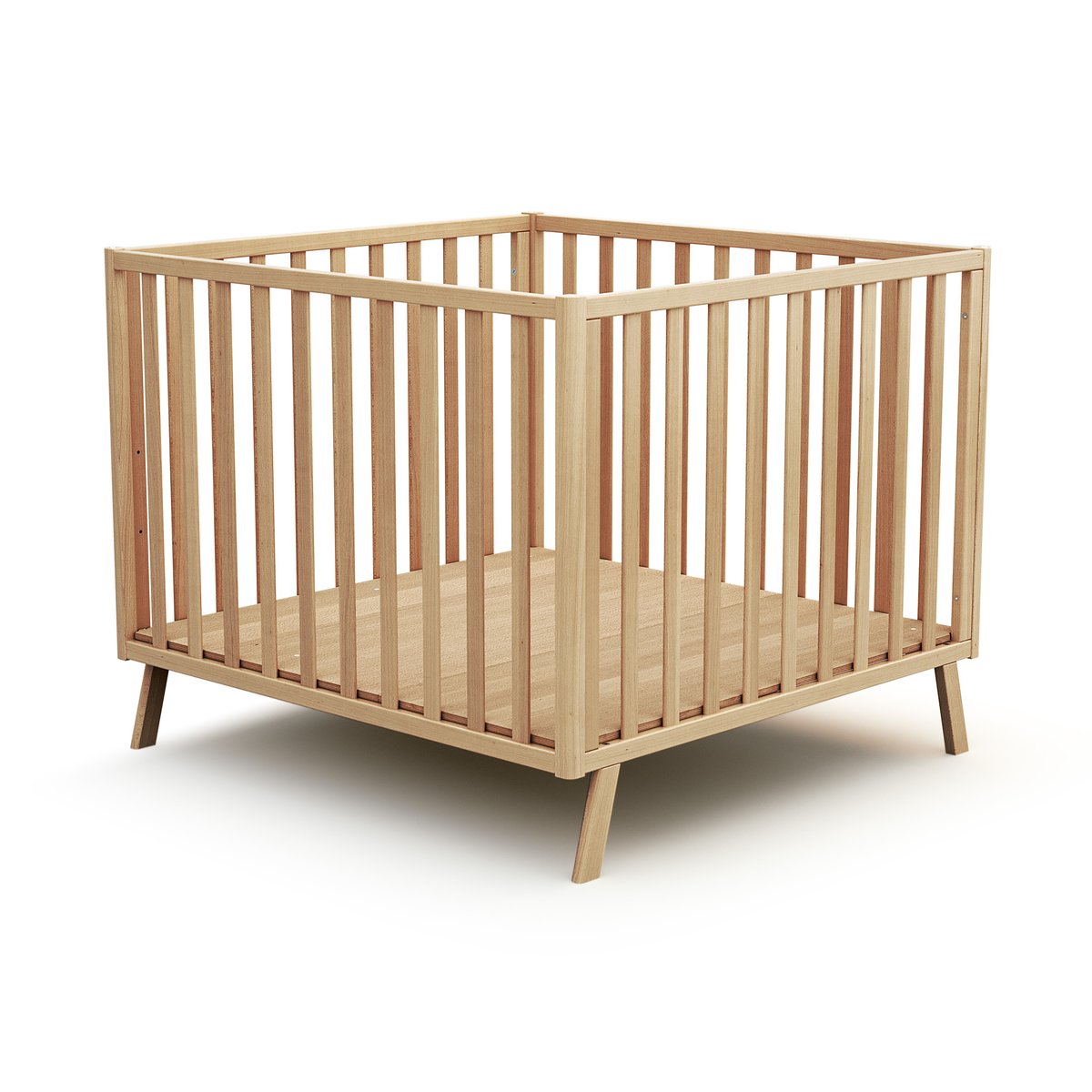 Parc bébé évolutif en bois KASA hêtre verni, JURABABY