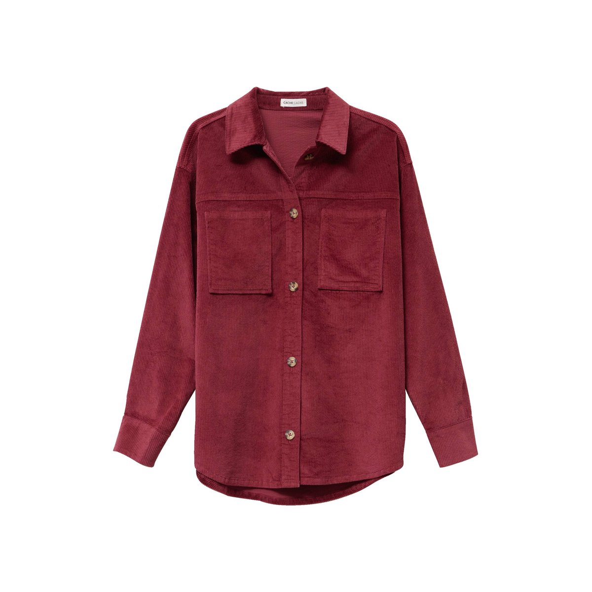 Chemise oversize en velours bordeaux, CACHE CACHE
