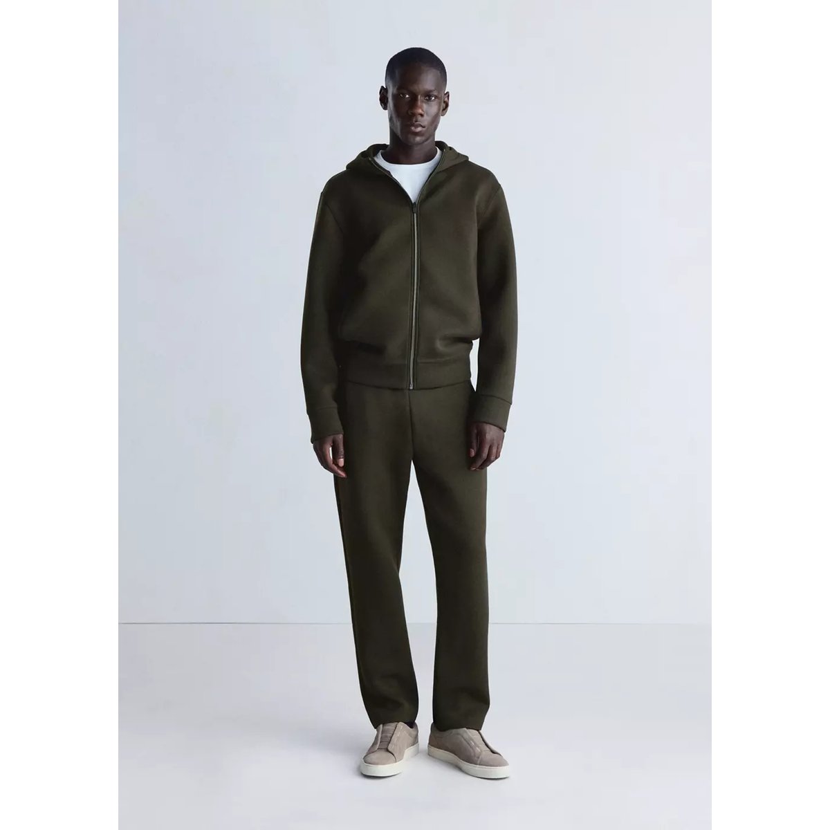 Sweat effet néoprène Thermolite® kaki, MANGO MAN