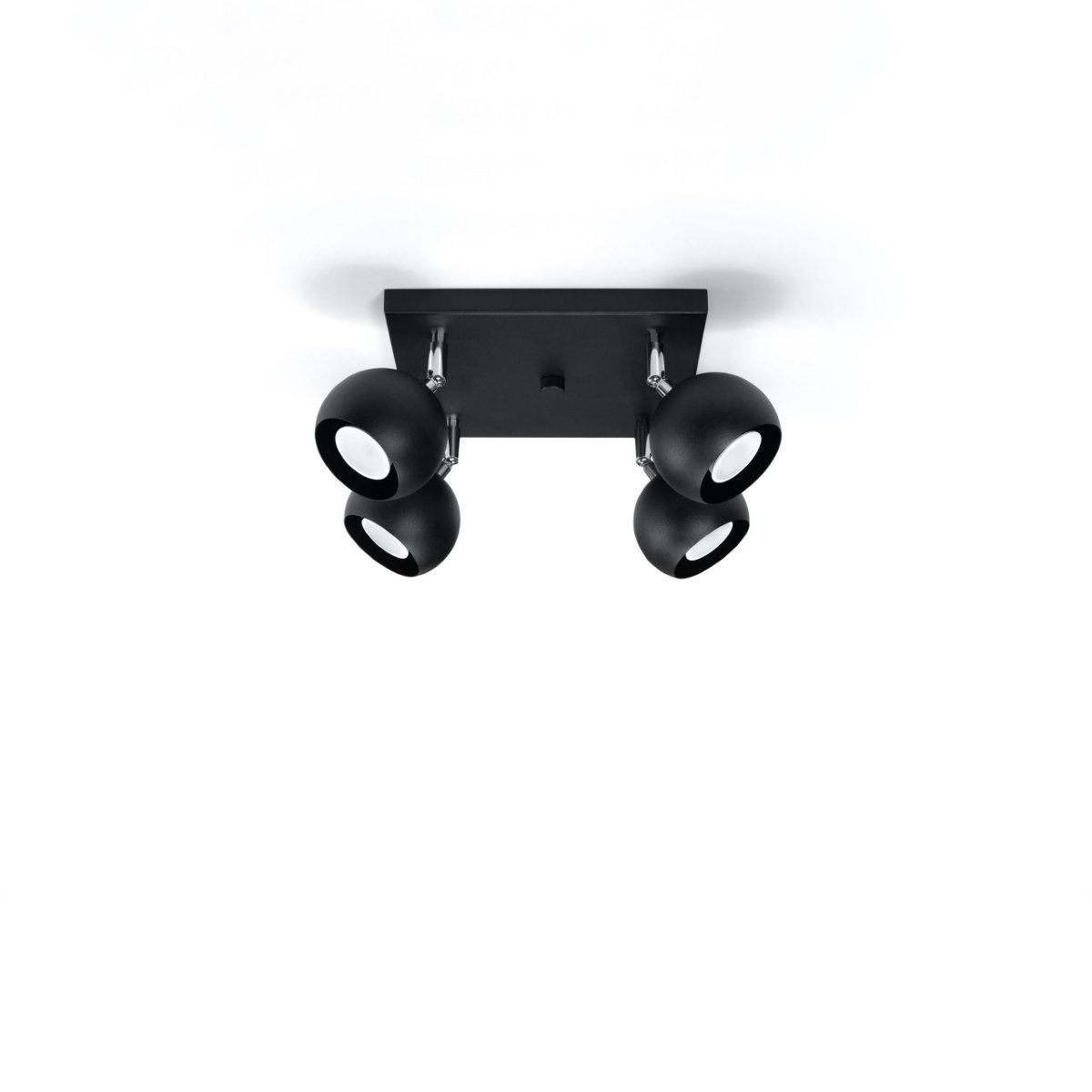 Plafonnier Acier Noir GU10 4 Oculare noir, EDEN