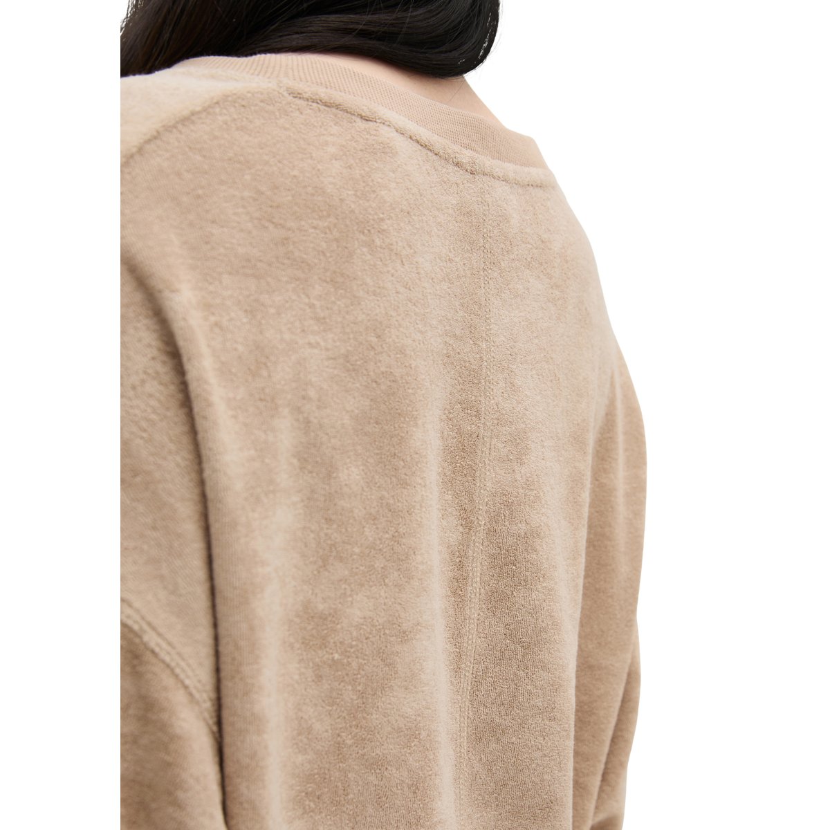 Sweat-shirt en éponge regular en mélange de coton organique beige, MARC O'POLO