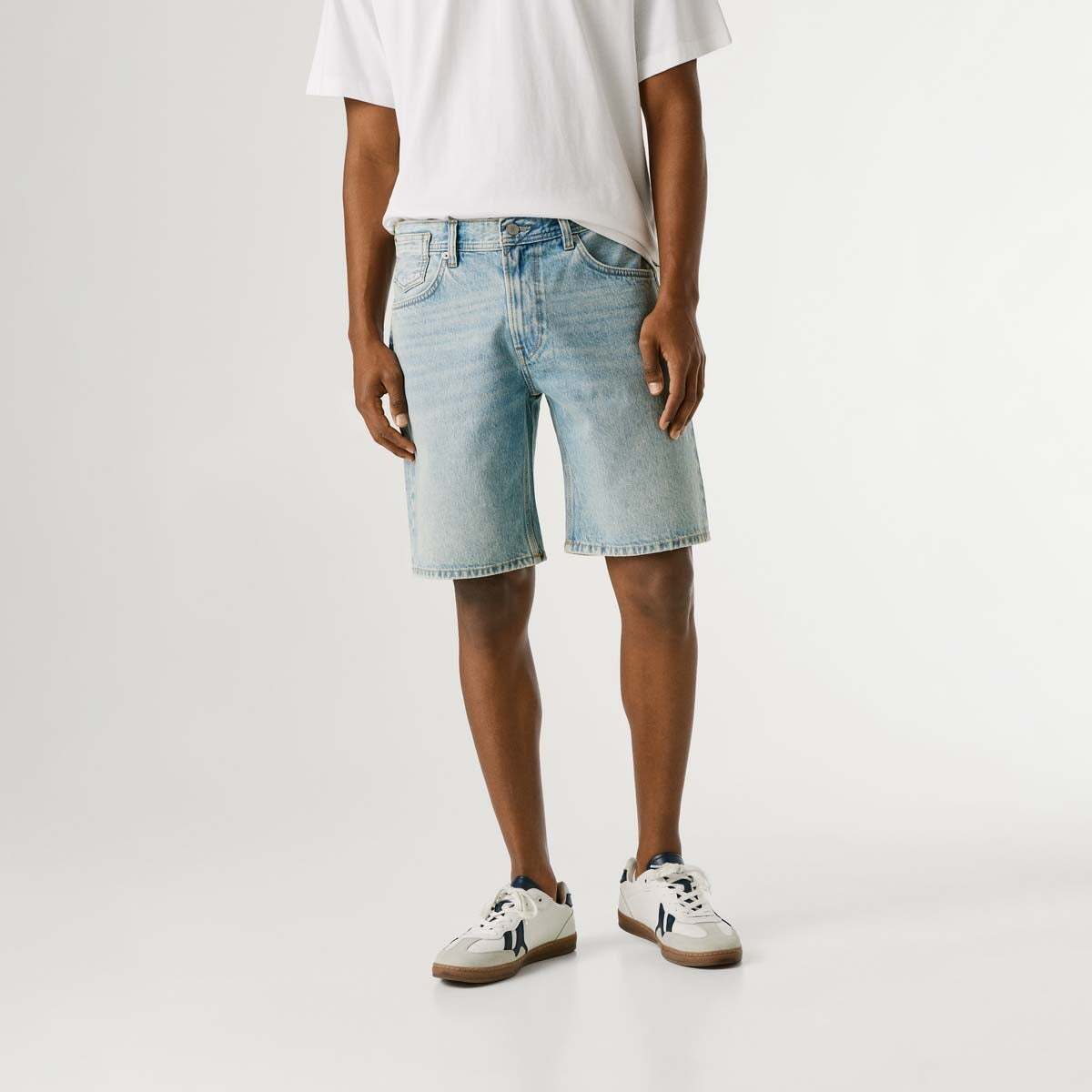Bermuda En Denim Coupe Ample 12 oz blue rigid denim, PEPE JEANS