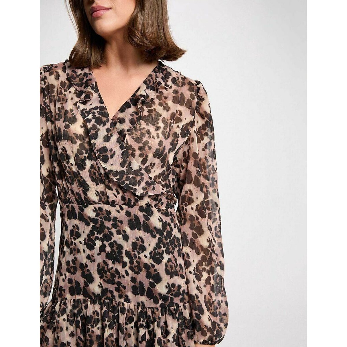 Leopard V-Neck Mini Dress multi-coloured, MORGAN