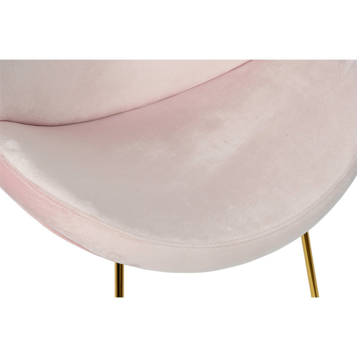 Chaise de cuisine en velours, pieds métal rose pâle élégant avec finitions dorées, RECOLLECTION