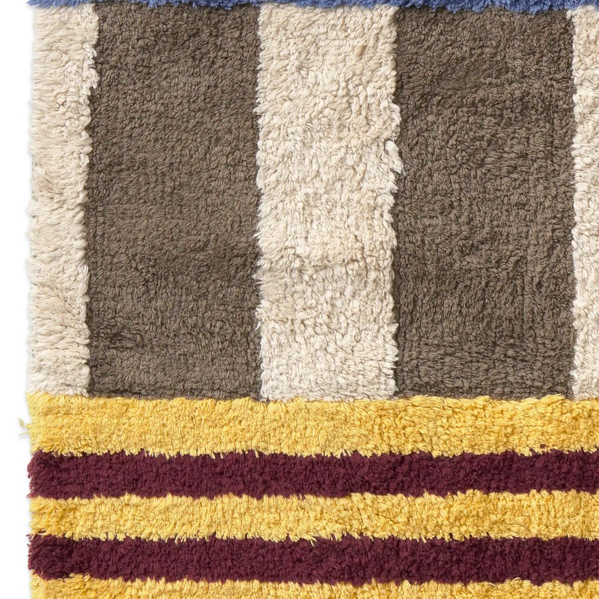 Tapis rectangulaire en coton Indigo Blue COLOR ON naturel, bleu anil, grain de café, bleu jean, marsala, brun terre, bourgogne, miel clair, LORENA CANALS