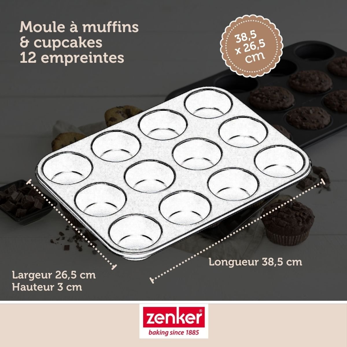 Set de 5 ustensiles de pâtisserie moule à gâteaux bol spatule noir, ZENKER