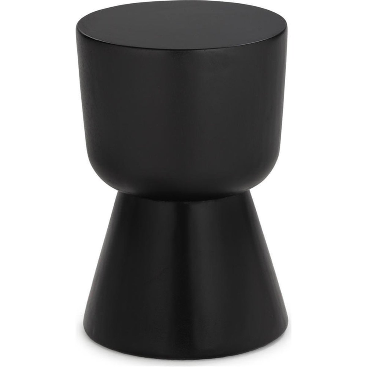 Tabouret rond en bois de suar massif noir, RECOLLECTION