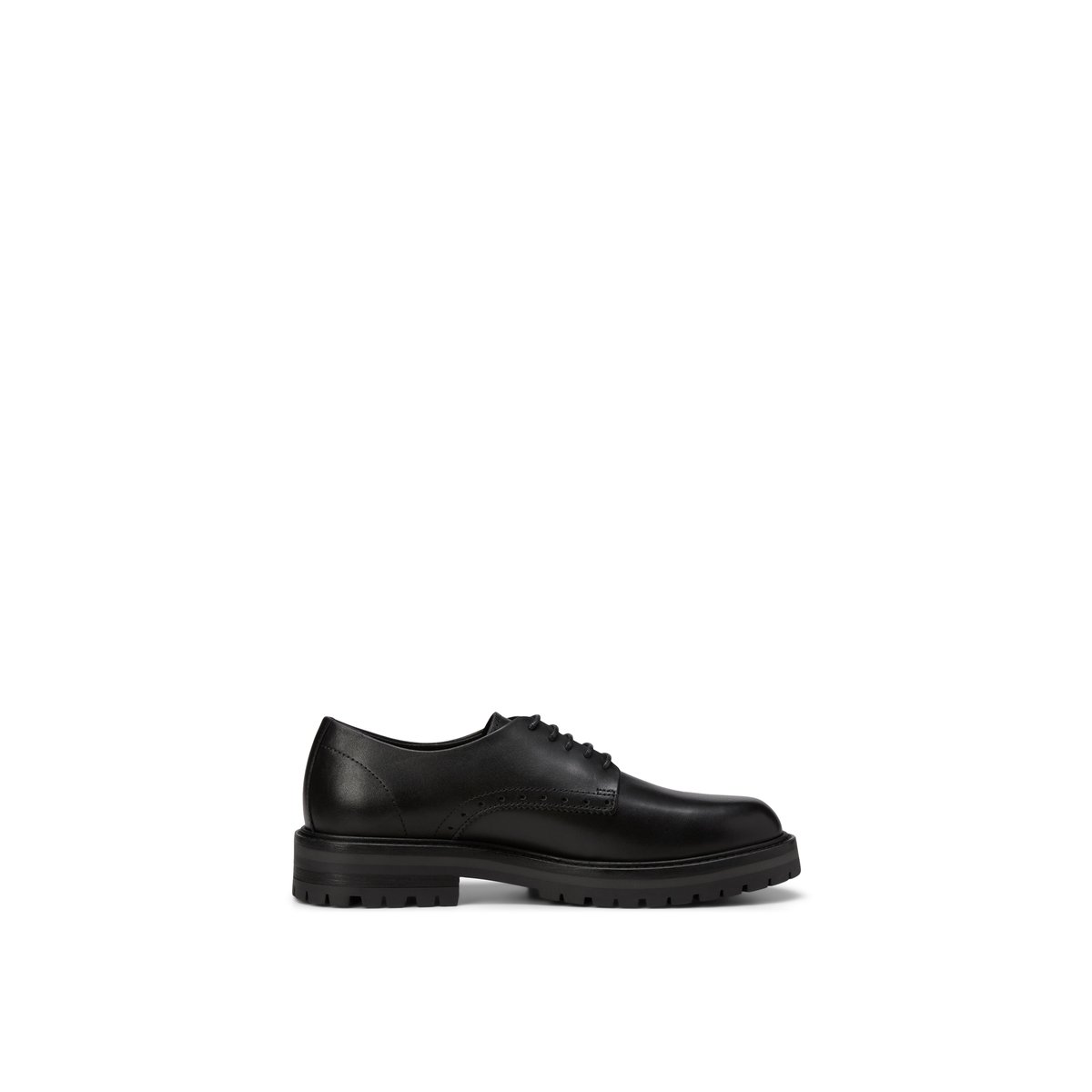 Chaussures derbies à lacets, modèle Massimo en cuir de vache noble noir, MARC O'POLO