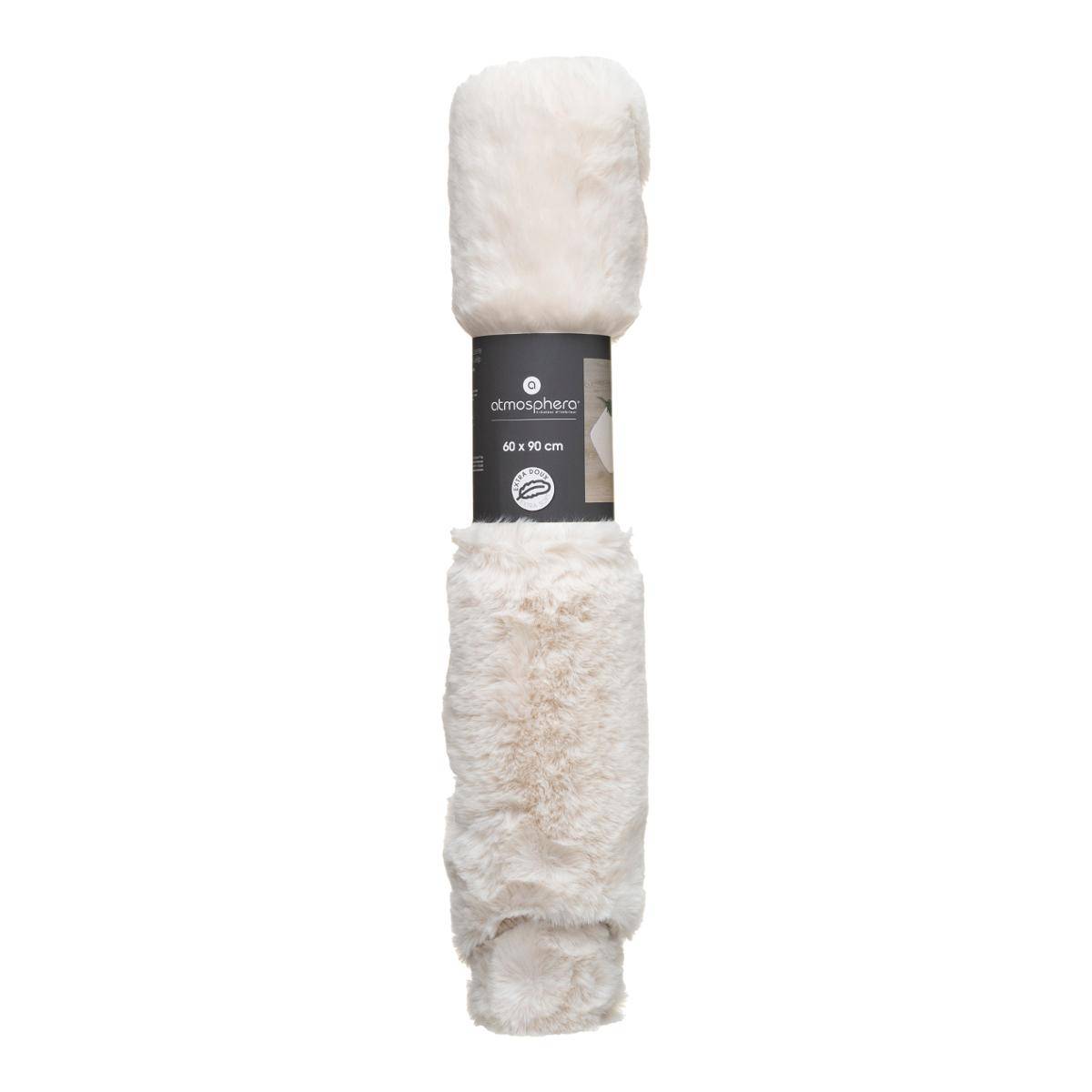 Tapis forme organique à poils longs COUKA ivoire, ATMOSPHERA