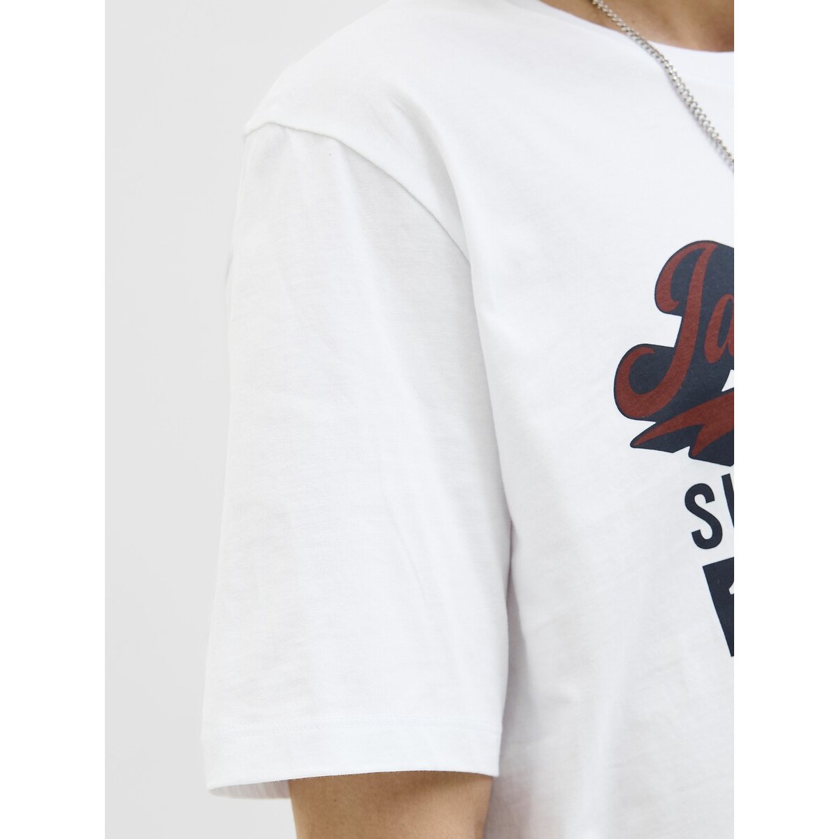 T-shirt col rond blanc, JACK & JONES