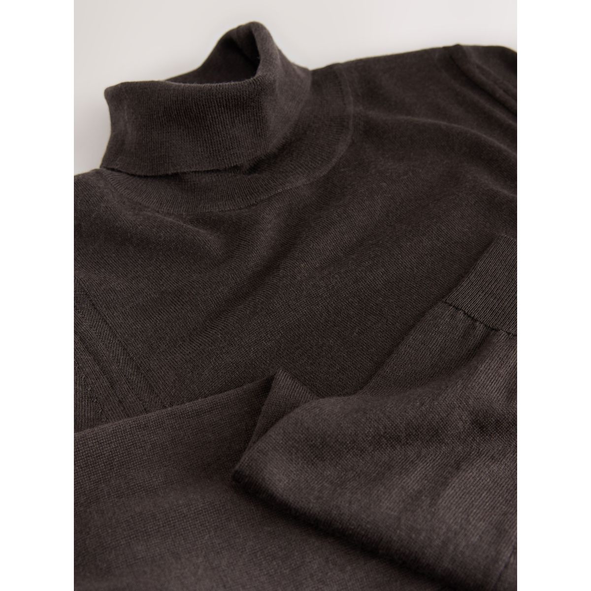 Pull col roulé mérinos n.premium marron chocolat, NEXT