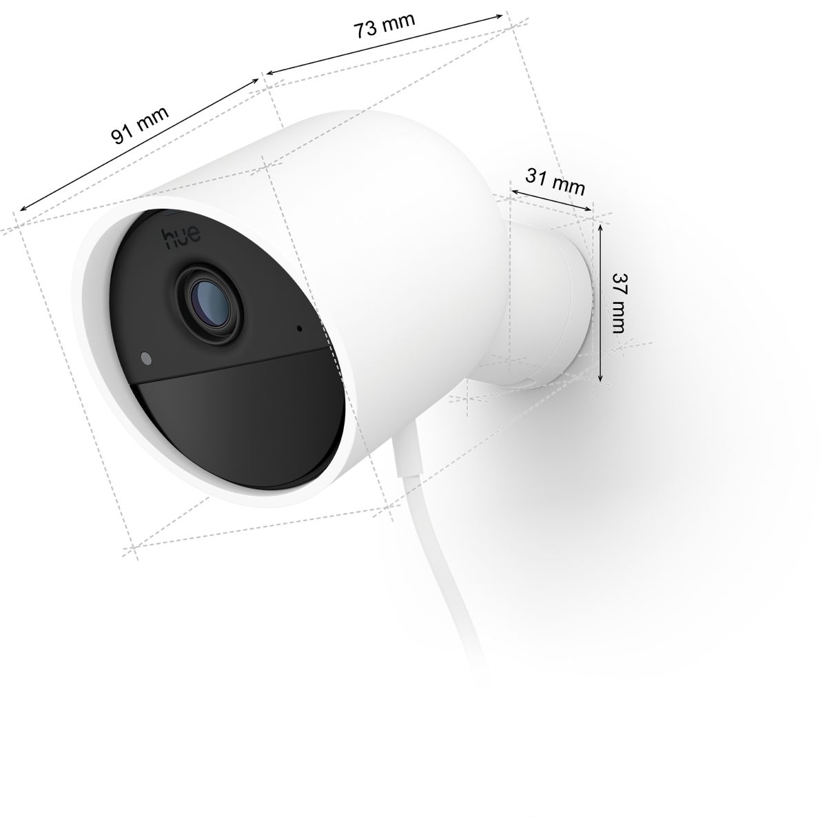 Caméra de surveillance SECURE 2K filaire blanche couleur unique, PHILIPS HUE