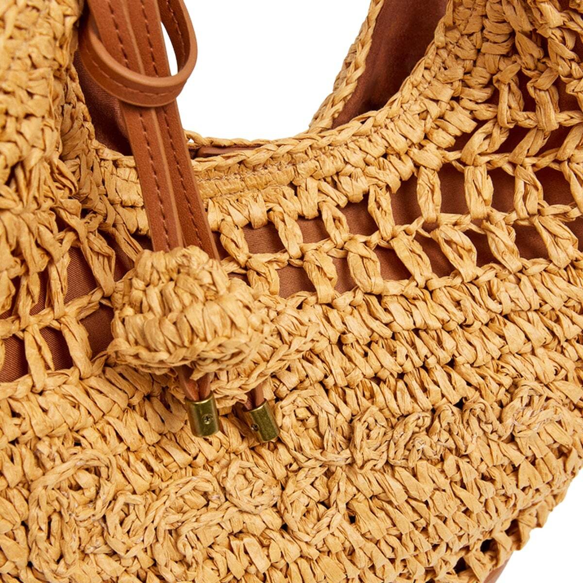 Sac Cabas En Raphia jaune fonte, PEPE JEANS