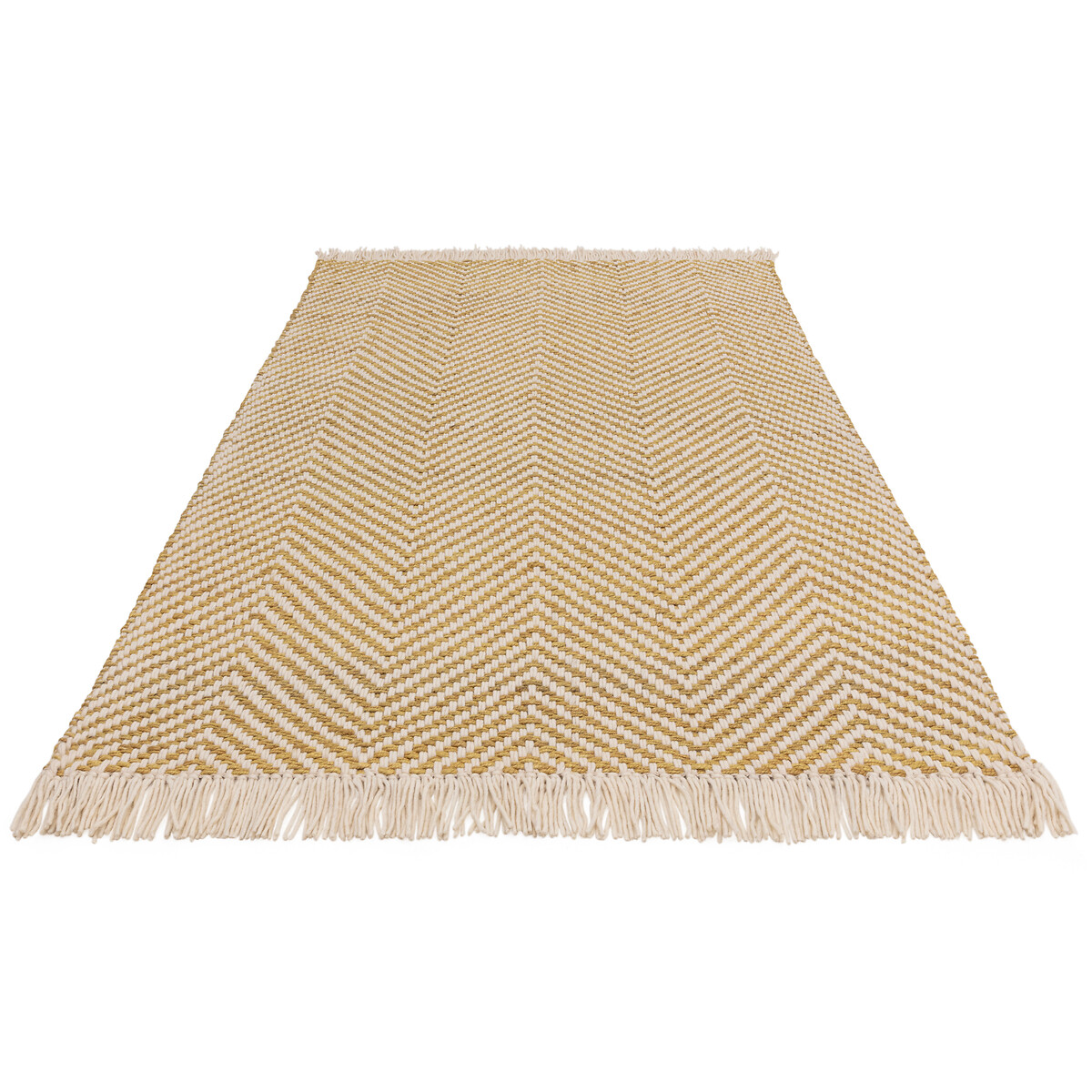Hand Woven Boho Style Jute Mix Rug ochre, ÉDITÉ