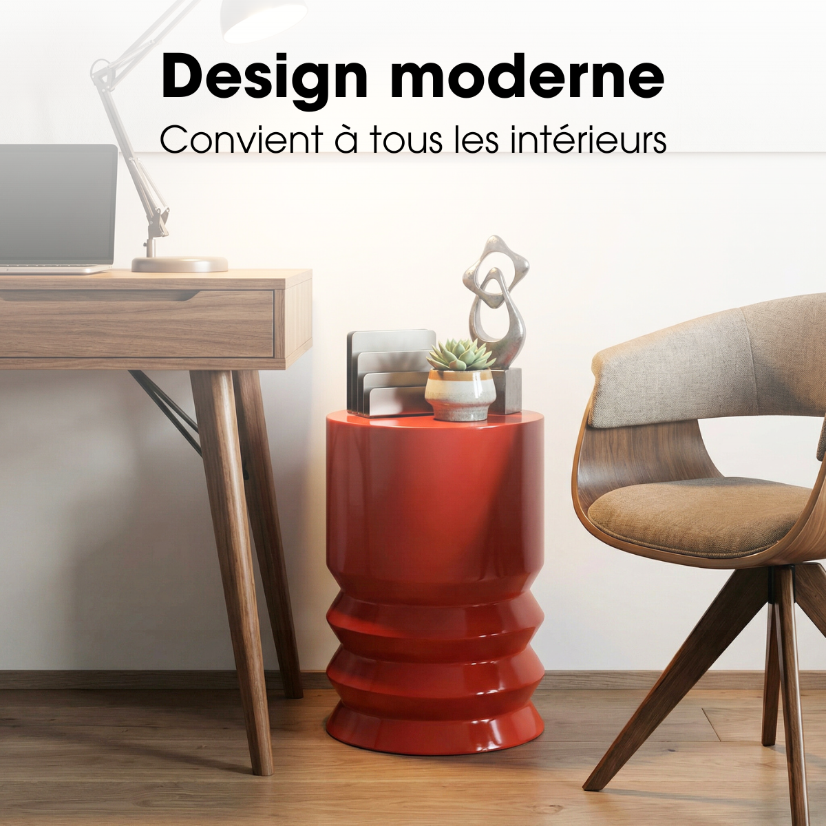 Table D'appoint MART rouge, MICA DECORATIONS