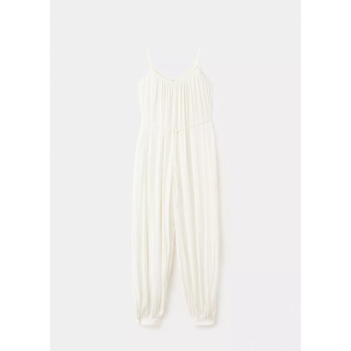 Combinaison bouffante avec ceinture blanc cassé, MANGO