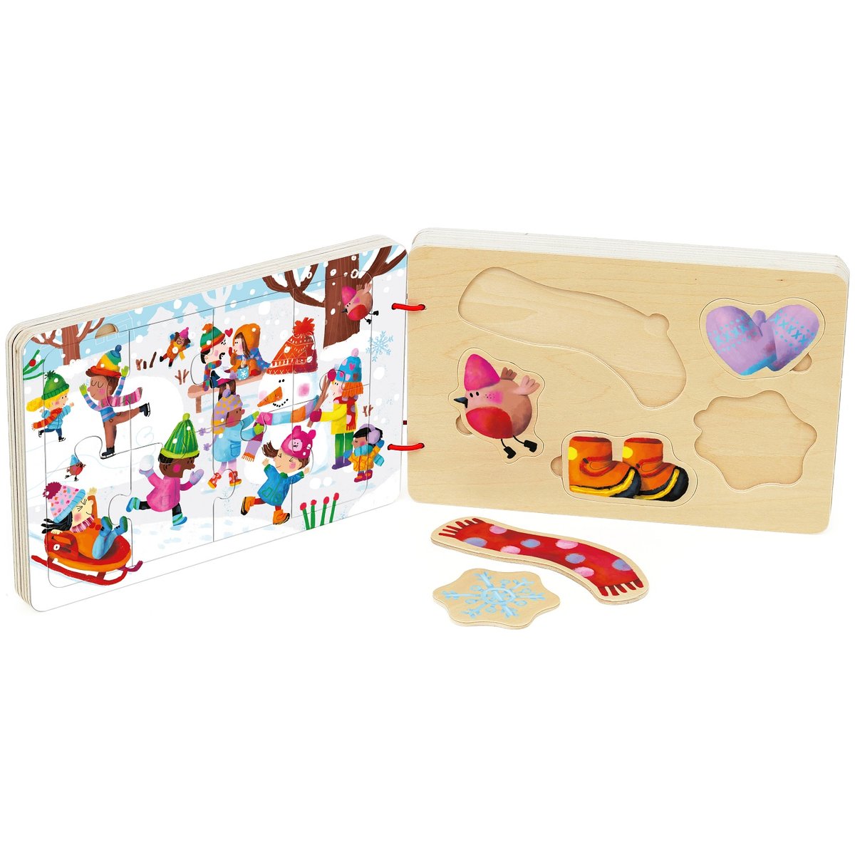 Livre puzzles en bois orange (les 4 saisons), VILAC