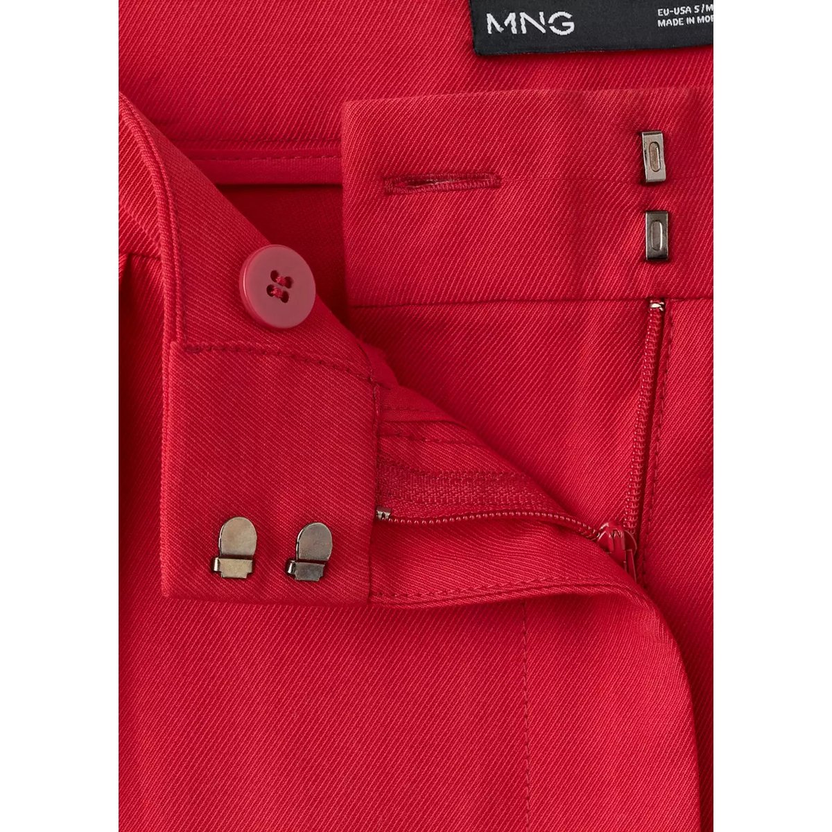 Pantalon droit Lyocell rouge, MANGO