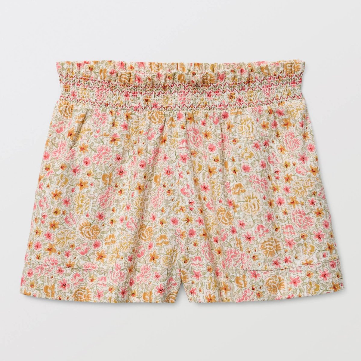Short brodé en coton amaretti, MONOPRIX