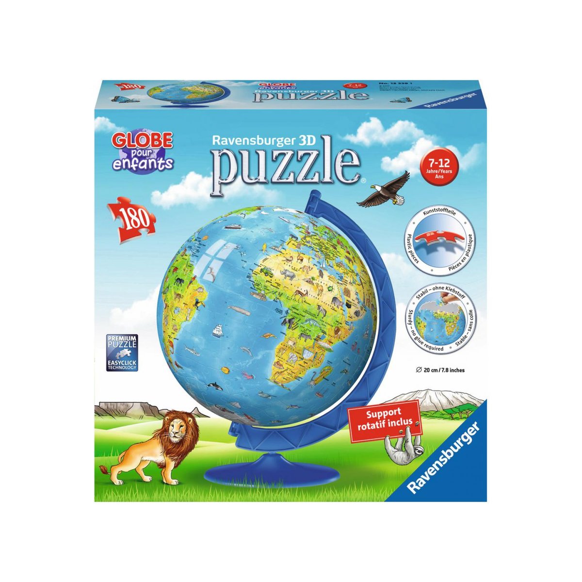 Puzzle 3D Globe 180 p couleur unique, RAVENSBURGER