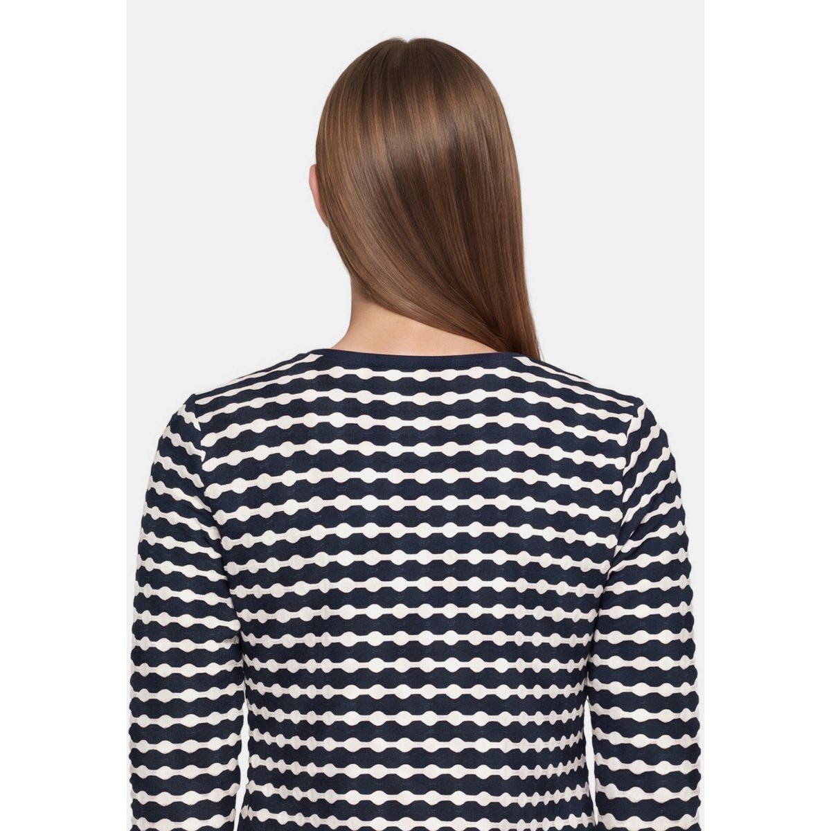 T-shirt basique à encolure ronde bleu/blanc, BETTY BARCLAY