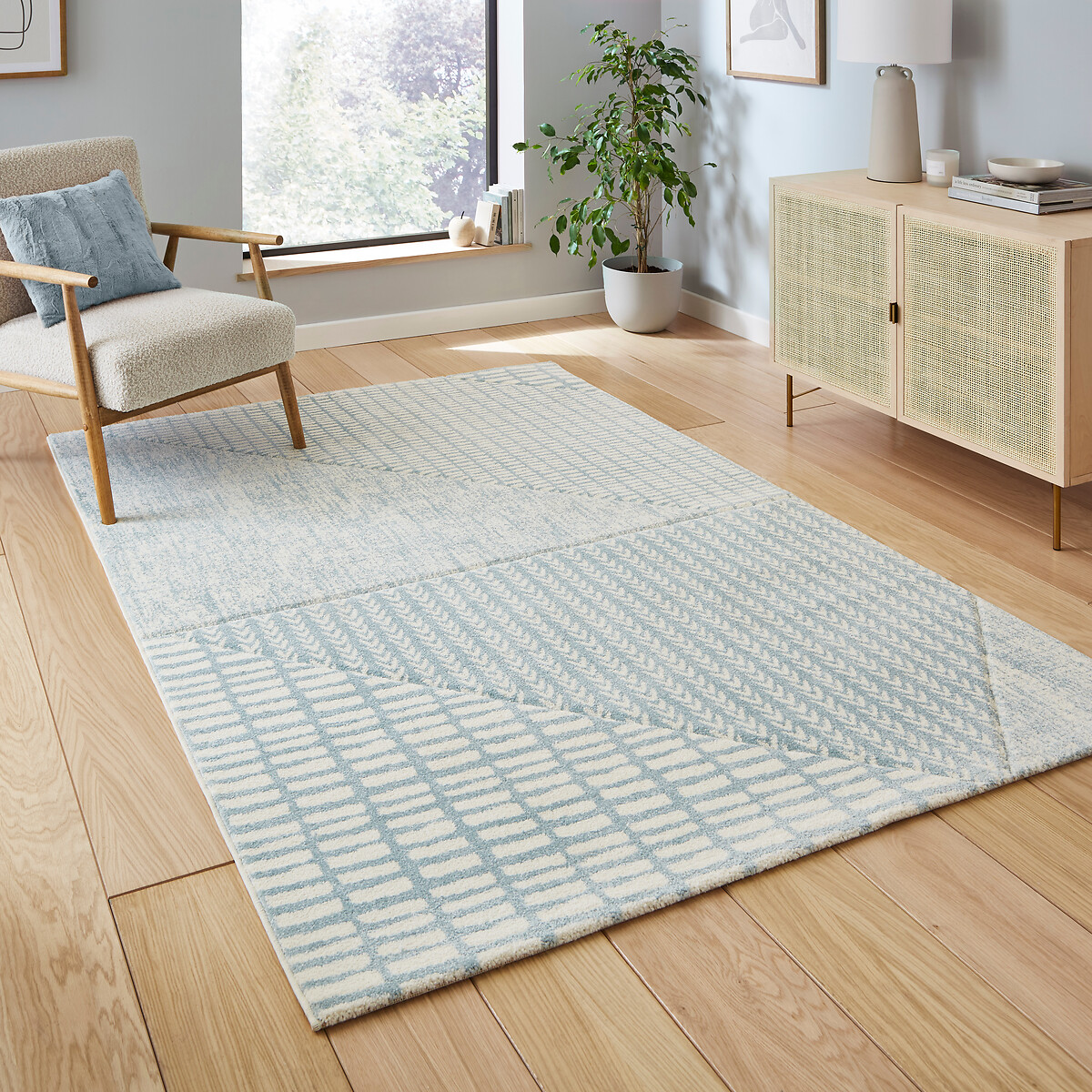 Catherine Lansfield Larsson Modern Abstract Rug light blue, CATHERINE LANSFIELD