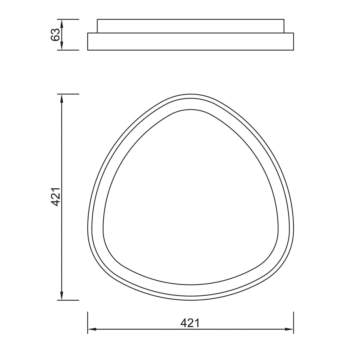 Plafonnier design en métal, D.42.1 blanc, MANTRA