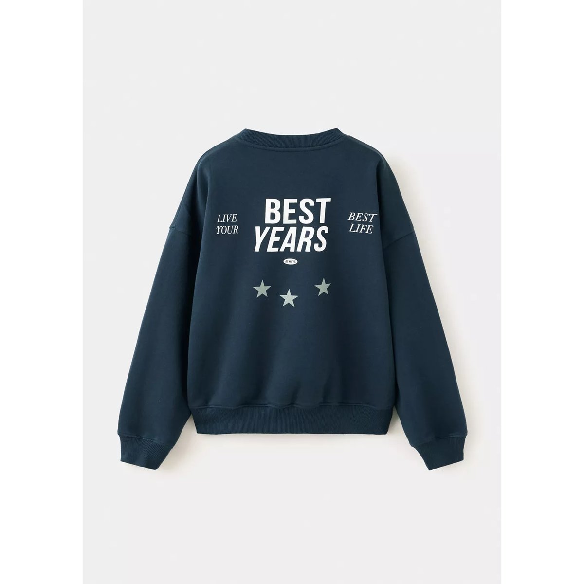 Sweat relaxed fit avec détail imprimé bleu marine, MANGO KIDS