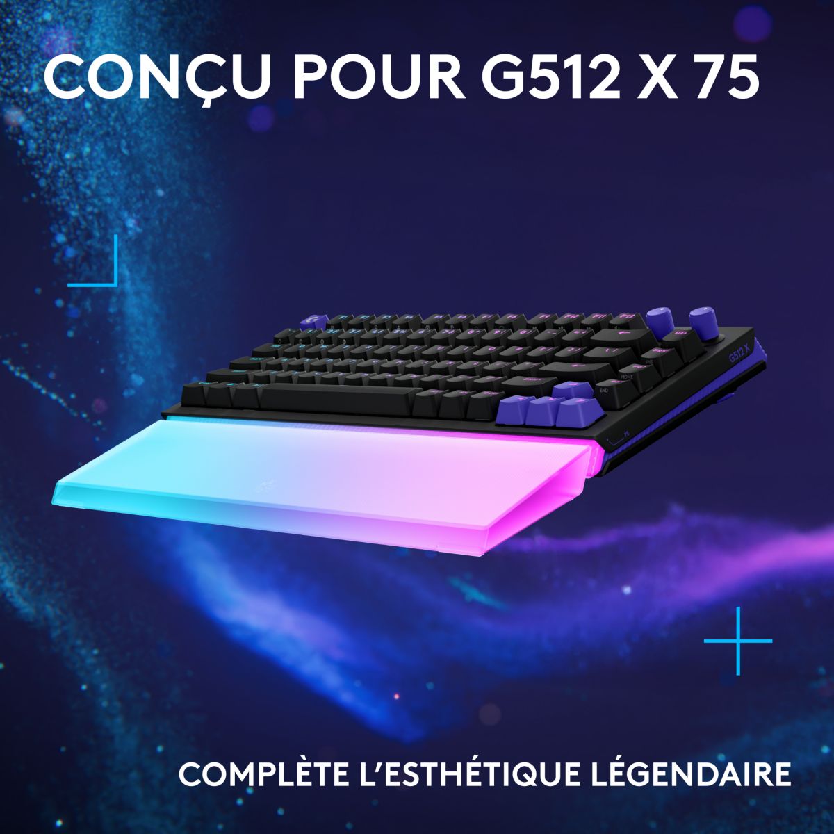 Repose-poignet G512 X PALM REST 75 couleur unique, LOGITECH
