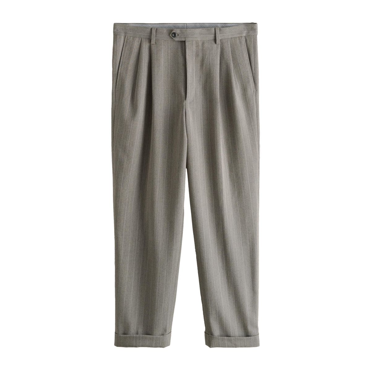 Pantalon de costume en laine à rayures naturel, NEXT